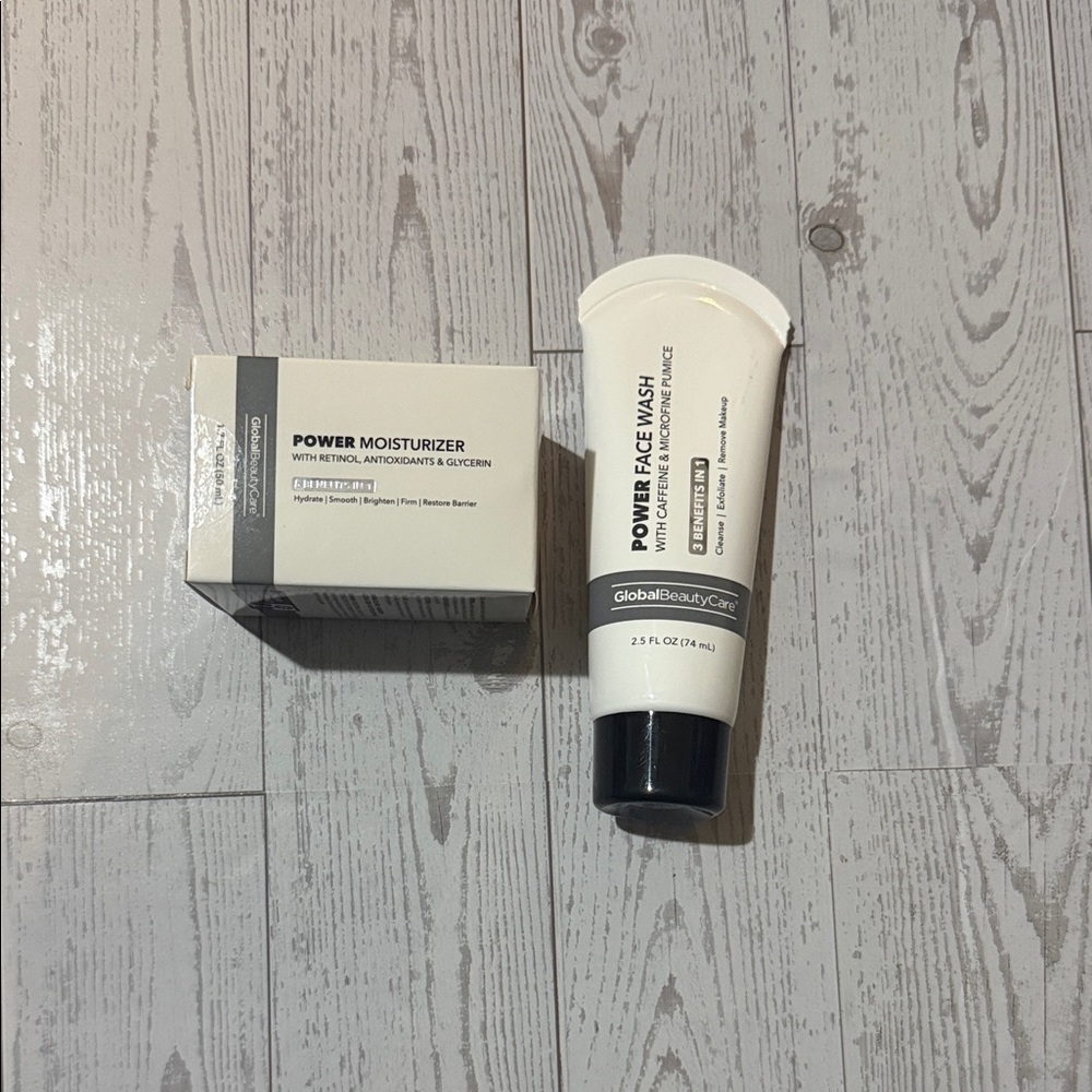 Global Beauty Care Power Face Wash and Moisturizer Set - Black and White
